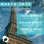 Agenda Idiomas Adults Marzo 2022