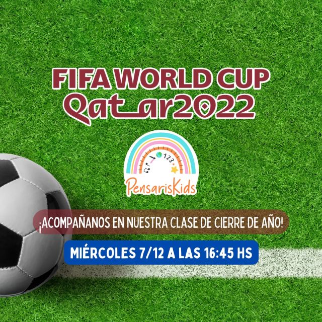 🙌🏼Se termina el 2022 y queremos festejarlo con ustedes 🎉
⚽️Te invitamos el Miércoles 7/12 a las 16:45hs a nuestro cierre de fin de año con la temática del #mundial2022 via Zoom
📲 Escribinos al +54 11-6206-8899

#fifaworldcup2022 #argentina #idiomasparaniños #talleresparaniños #pensariskids