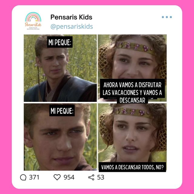 🫣🤣 El equipo #pensariskids les desea unas felices vacaciones a todos nuestros peques y familias 

😎¡Nos vemos prontito!

#meme #starwarsmemes #vacaciones2023 #summer2023 #parentsmemes